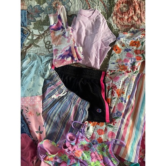 Girls Summer Clothing Lot Champion Old Navy Denim Overalls Dress Shorts Swim 5T - Picture 9 of 13